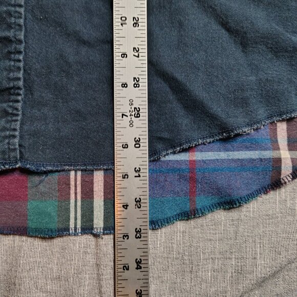 Vintage Wrangler Shirt Mens Long Tail Western Pearl Snap Brushpopper Patchwork - Picture 3 of 13